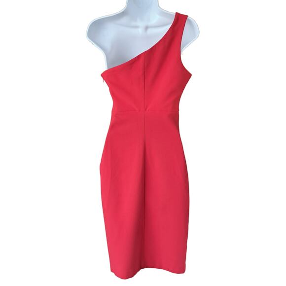 LIKELY Lisette Red One-shoulder Pencil Midi Dress Size 4 - Picture 3 of 10